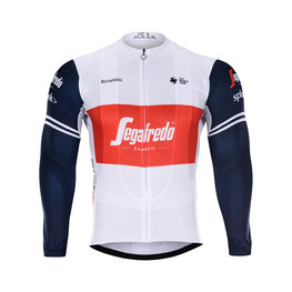 BONAVELO Cyklistický dres s dlouhým rukávem letní - TREK 2020 SUMMER - bílá/modrá/červená