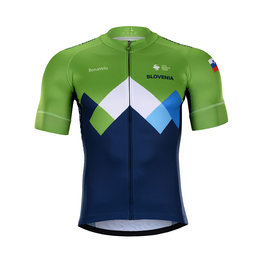 BONAVELO Cyklistický dres s krátkým rukávem - SLOVENIA - modrá/zelená