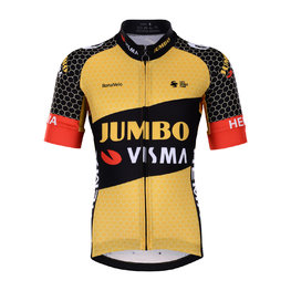BONAVELO Cyklistický dres s krátkým rukávem - JUMBO-VISMA '21 KIDS - žlutá/černá