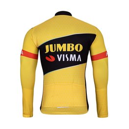 BONAVELO Cyklistický dres s dlouhým rukávem zimní - JUMBO-VISMA 2025 WNT - žlutá/černá