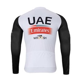 BONAVELO Cyklistický dres s dlouhým rukávem zimní - UAE 2024 WINTER - bílá/červená/černá