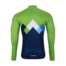 BONAVELO Cyklistický dres s dlouhým rukávem zimní - SLOVENIA - modrá/zelená