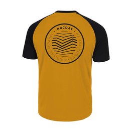 ROCDAY Cyklistický dres s krátkým rukávem - GRAVEL - žlutá/černá