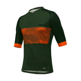 SANTINI Cyklistický dres s krátkým rukávem - BOSCO MTB - zelená/oranžová