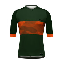 SANTINI Cyklistický dres s krátkým rukávem - BOSCO MTB - zelená/oranžová