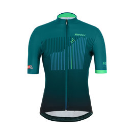 SANTINI Cyklistický dres s krátkým rukávem - LA VUELTA 2019 - zelená/modrá