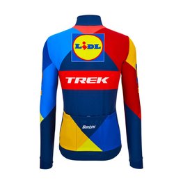 SANTINI Cyklistický dres s dlouhým rukávem zimní - LIDL TREK 2024 - žlutá/červená/modrá