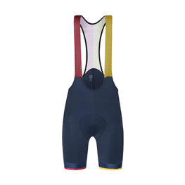 SANTINI Cyklistické kalhoty krátké s laclem - LA VUELTA 2018 - žlutá/červená/černá