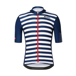 SANTINI Cyklistický dres s krátkým rukávem - LA VUELTA 2018 - bílá/modrá