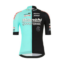 SANTINI Cyklistický dres s krátkým rukávem - TEAM BIANCHI 2019 - černá/tyrkysová