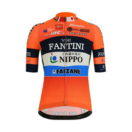 SANTINI Cyklistický dres s krátkým rukávem - NIPPO FANTINI 2019 - modrá/černá/oranžová/bílá