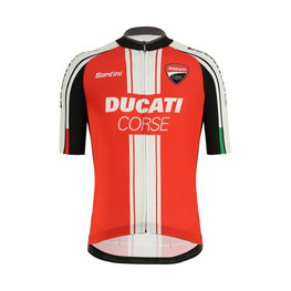 SANTINI Cyklistický dres s krátkým rukávem - DUCATI CORSE 2019 - černá/červená