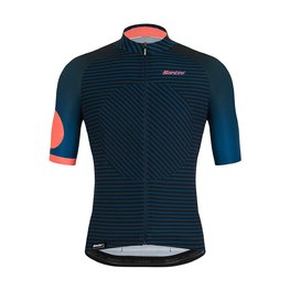 SANTINI Cyklistický dres s krátkým rukávem - KARMA MILLE - modrá/růžová