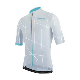 SANTINI Cyklistický dres s krátkým rukávem - TONO PURO - bílá/světle modrá