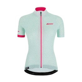 SANTINI Cyklistický dres s krátkým rukávem - GIADA HIP LADY - bílá/světle modrá/růžová