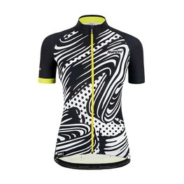 SANTINI Cyklistický dres s krátkým rukávem - GIADA POP LADY - bílá/žlutá/černá