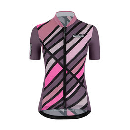 SANTINI Cyklistický dres s krátkým rukávem - SLEEK RAGGIO LADY - růžová/fialová