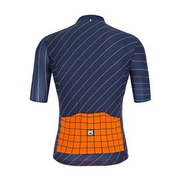 SANTINI Cyklistický dres s krátkým rukávem - SLEEK DINAMO - oranžová/modrá