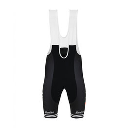 SANTINI Cyklistické kalhoty krátké s laclem - TREK 2019 PRIME - bílá/černá