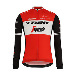 SANTINI Cyklistický dres s dlouhým rukávem zimní - TREK 2019 CLASSE WNT - bílá/černá/červená