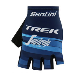 SANTINI Cyklistické rukavice krátkoprsté - TREK 2019 RACE LADY - černá/modrá