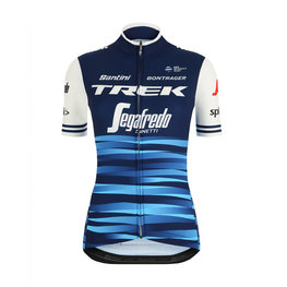 SANTINI Cyklistický dres s krátkým rukávem - TREK 2019 BLEND LADY - modrá/bílá