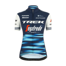 SANTINI Cyklistický dres s krátkým rukávem - TREK 2020 LADY - bílá/modrá
