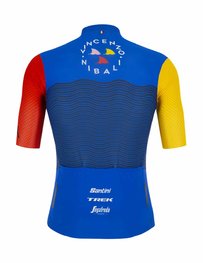 SANTINI Cyklistický dres s krátkým rukávem - NIBALI SQUALO - červená/modrá/žlutá