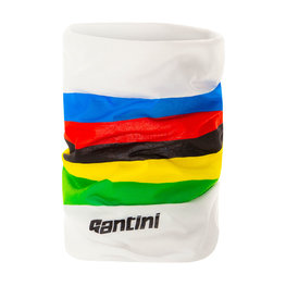 SANTINI Cyklistický nákrčník - UCI RAINBOW - bílá/duhová