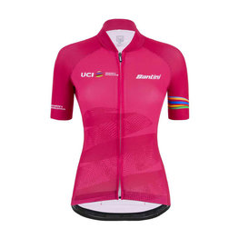 SANTINI Cyklistický dres s krátkým rukávem - UCI WORLD LADY - fialová
