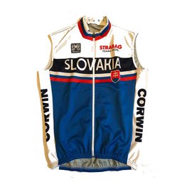 SANTINI Cyklistická vesta - TEAM SLOVAKIA 2016 - bílá/modrá