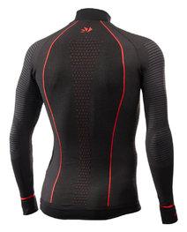 SIX2 Cyklistické triko s dlouhým rukávem - TS3 W CU - červená/černá