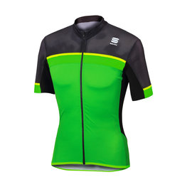 SPORTFUL Cyklistický dres s krátkým rukávem - PISTA - šedá/zelená