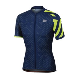 SPORTFUL Cyklistický dres s krátkým rukávem - PRISM - modrá/žlutá
