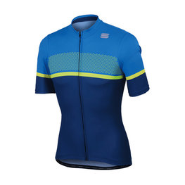 SPORTFUL Cyklistický dres s krátkým rukávem - FREQUENCE - modrá/žlutá