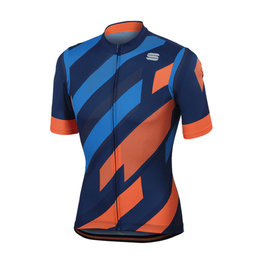 SPORTFUL Cyklistický dres s krátkým rukávem - VOLT - oranžová/modrá