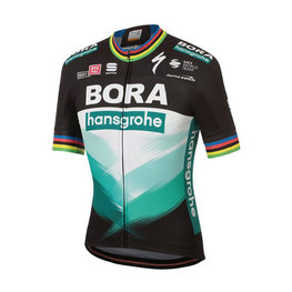 SPORTFUL Cyklistický dres s krátkým rukávem - BORA HANSGROHE 2020 - černá/zelená/vícebarevná