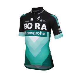 SPORTFUL Cyklistický dres s krátkým rukávem - BORA 2019 KIDS - černá/zelená
