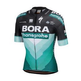 SPORTFUL Cyklistický dres s krátkým rukávem - BORA HANSGROHE 2019 - zelená/černá