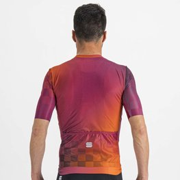 SPORTFUL Cyklistický dres s krátkým rukávem - ROCKET - oranžová/bordó