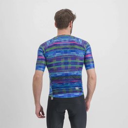 SPORTFUL Cyklistický dres s krátkým rukávem - GLITCH BOMBER - modrá