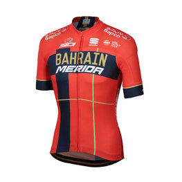 SPORTFUL Cyklistický dres s krátkým rukávem - BAHRAIN MERIDA 2019 - červená/modrá