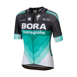 SPORTFUL Cyklistický dres s krátkým rukávem - BORA HANSGROHE 2018 - bílá/zelená/černá