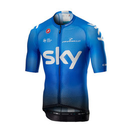 CASTELLI Cyklistický dres s krátkým rukávem - TEAM SKY 2019 - bílá/světle modrá/černá