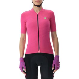 UYN Cyklistický dres s krátkým rukávem - LIGHTSPEED LADY - růžová/černá