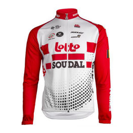 Cyklistický dres s dlouhým rukávem letní - LOTTO SOUDAL 19 SMR - bílá/červená