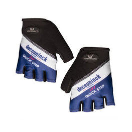 Cyklistické rukavice krátkoprsté - QUICKSTEP 2019 - bílá/modrá/černá