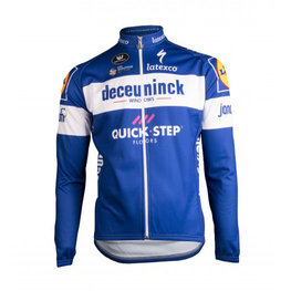 Cyklistický dres s dlouhým rukávem letní - QUICKSTEP 19 SUMMER - bílá/modrá