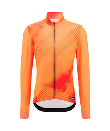 SANTINI Cyklistický dres s dlouhým rukávem zimní - PURE DYE - oranžová