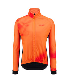 SANTINI Cyklistická zateplená bunda - PURE DYE - oranžová